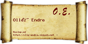 Ollé Endre névjegykártya