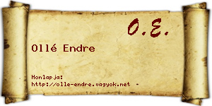 Ollé Endre névjegykártya